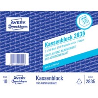 Zweckform 2835 Kassenblock 10x16cm / 2x 50Blatt