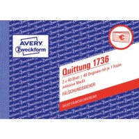 Zweckform 1736 Quittung sd A6 quer / 2x 40Blatt