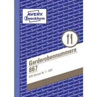 Zweckform 867 Garderobennummern A6 / 1-500 / 5Farben