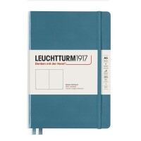 Leuchtturm 363333 Notizbuch A5 stone blue blanco, 251 Seiten