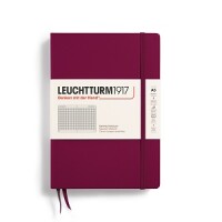 Leuchtturm 359694 Notizbuch A5 Hardcover kariert port red