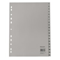Soennecken 1617 Register 1-20 volle H&ouml;he A4 PP grau
