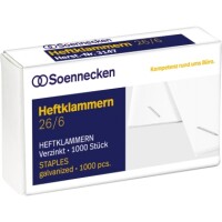 Soennecken 3147 Heftklammern 26/6 verzinkt / 1000St.