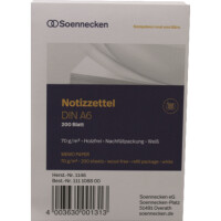 Soennecken 1146 Zettelboxeinlage A6 blanco / 200Blatt