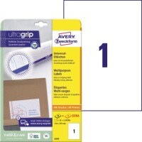 Zweckform 6119 Universaletiketten 210x297mm...