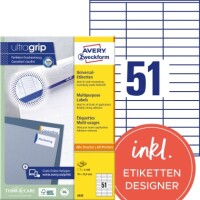 Zweckform 3420 Universaletiketten 70x16,9mm...