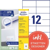 Zweckform 3424 Universaletiketten 105x78mm wei&szlig;...