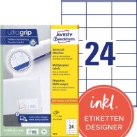 Zweckform 3475 Universaletiketten 70x36mm wei&szlig;...