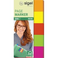 Sigel HN650 Haftmarker Neon 20x50mm farbig / 5x 40Blatt