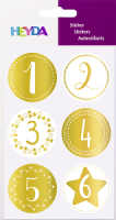 Heyda 20-3780809 Sticker Adventskalenderzahlen rund gold 4cm