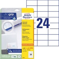 Zweckform 6173 Universaletiketten 70x37mm wei&szlig;...