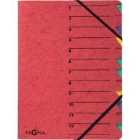 Pagna 24131-01 Ordnungsmappe A4 Easy Eckspanner 12teilig rot