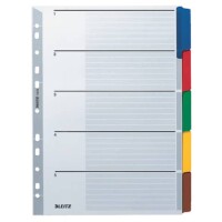 Leitz 4320-00-00 Register A4 blanko grau 5teilig Karton...