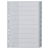 Leitz 1280-00-00 Zahlenregister 1-10 PP A4 grau