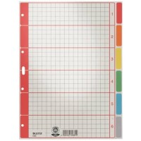 Leitz 4350-00-85 Register blanko A4 Karton 6teilig farbig...