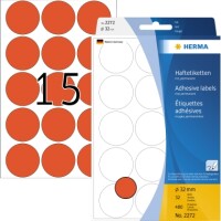 Herma 2272 Markierungspunkte &Oslash;32mm rot / 480St.