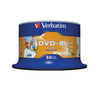 Verbatim 43533 DVD-R  bedruckbar 16x 4,7GB 120Min. / 50St.