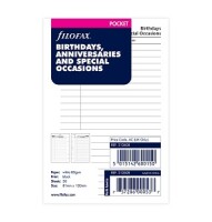 Filofax 212608 Pocket Geburtstage / Jahrestage 20Blatt