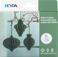 Heyda 204870728 Waben-Tropfen-Set dunkelgrün 3Stüc