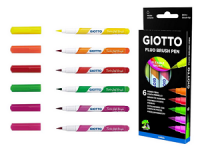 Giotto F427200 Brush Pen Fluo / 6Stück