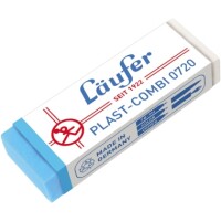 L&auml;ufer 07200 Radierer Plast Combi transluzent/blau