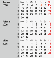 Rido 70-38000906 3-Monats-Tischkalender schwarz 2026 2
