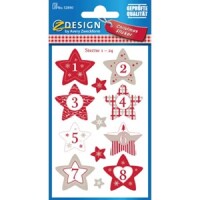 Zweckform 52890 Weihnachtssticker Sterne 1-24  /24St.