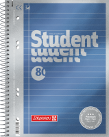 Brunnen 1067151 Collegeblock A5 liniert Premium blau 80Blatt