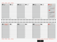 Brunnen 10-77261017 Tischkalender quer rot 1Woche/2Seiten 20