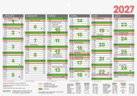 Brunnen 10-70150007 Tafelkalender A5 6Monate/1Seite 2027