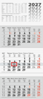 Brunnen 10-70213807 3-Monats-Kalender grau 2027