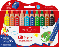 Faber-Castell 110636 Buntstift Grippy / 10Farben + Anspitzer