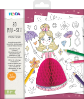 Heyda 20-4870767 Mal-Set 3D Prinzessin / 15 teilig