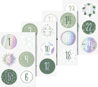 Heyda 20-3780823 Sticker Adventskalenderzahlen rund grü